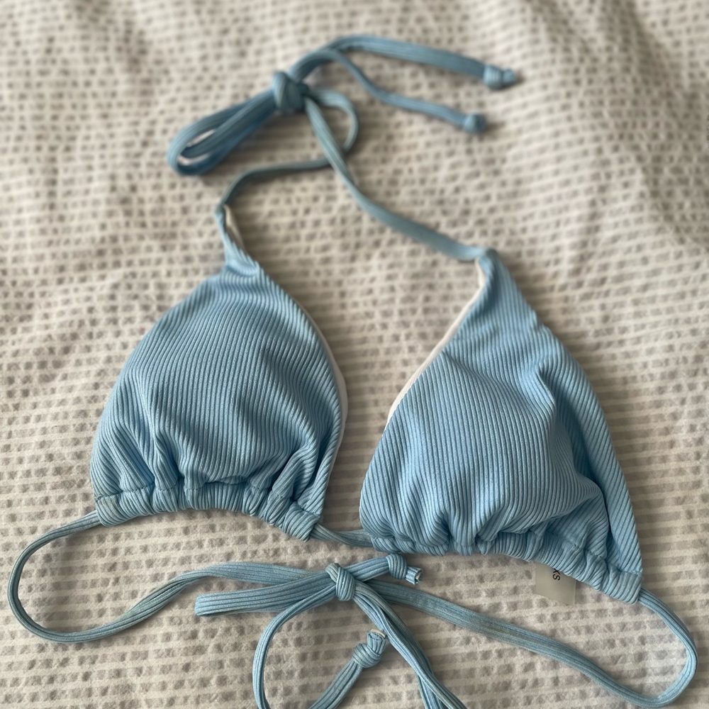 Light Blue Triangle Bikini Top